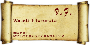 Váradi Florencia névjegykártya